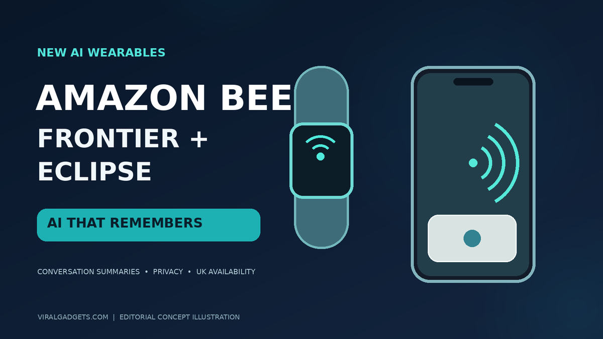 AI-generated editorial concept illustration for Amazon Bee Frontier and Eclipse; not official Amazon product photography