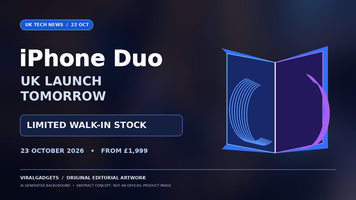 AI-generated concept illustration of a foldable smartphone in a retail setting